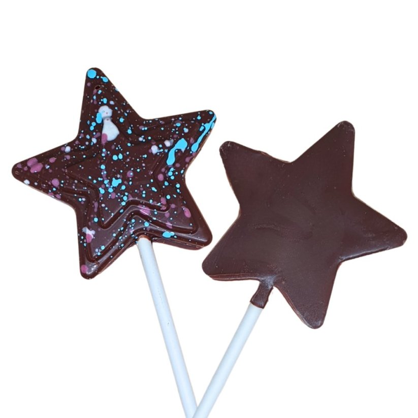 Lízátko z mléčné čokolády - Druhy: Hvězda bez posypky 25g