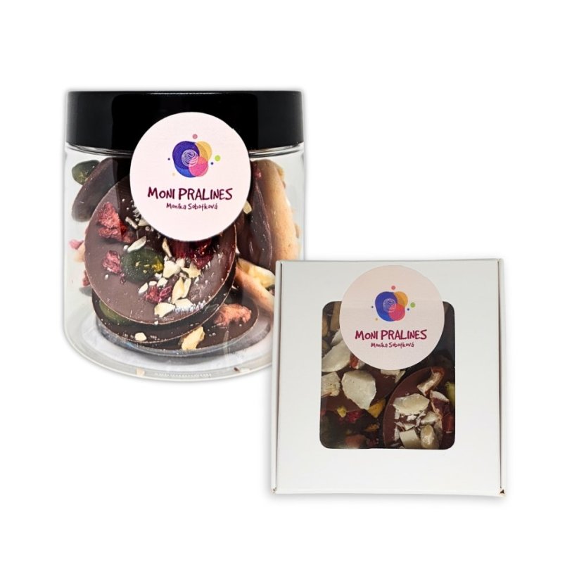 Čokoládové penízky s ovocem a ořechy